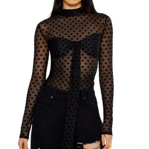Mesh Polka Dot Top